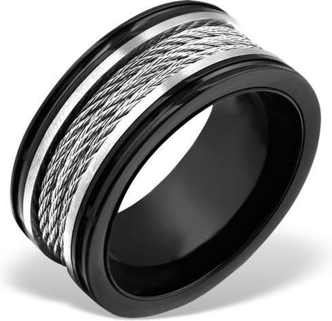 Amanto Ring Aydan - 316L Staal - 11mm - Maat 66 - 21mm