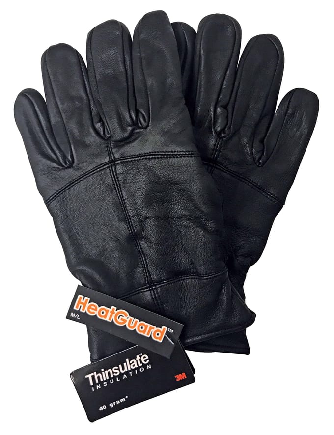3m Dunsulate lederen winterhandschoenen voor heren - Zwart