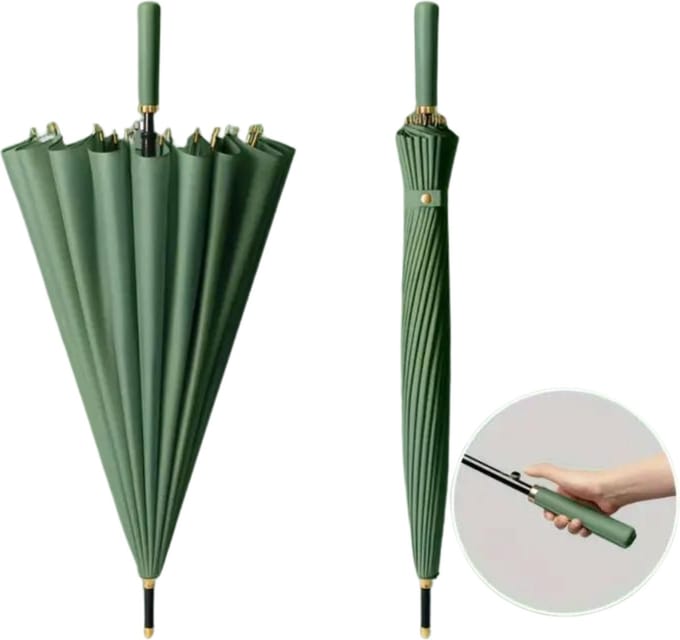 Bovista Moderne Stormparaplu - Opvouwbaar - Windproof Paraplu - Stormproef - Automatisch Uitklapbaar - Umbrella - Sterk - Groen
