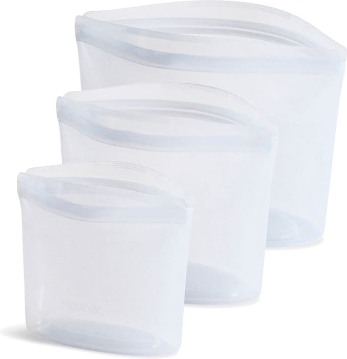 Stasher - Bowl 1&2&4-Cup Vershoudzak Set van 3 Stuks - Siliconen - Transparant