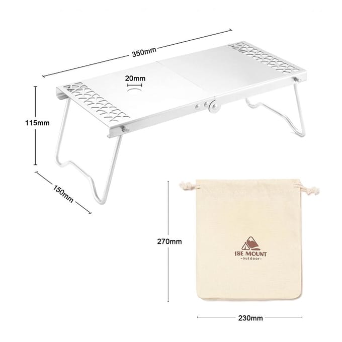 Roestvrijstalen buitenkampeertafel Lichtgewicht klaptafel Mini-picknicktafel met draagtas veelkleurig