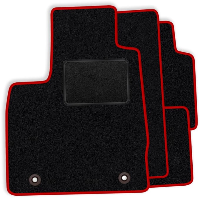Complete set velours vloermatten passend voor Dodge Caliber 2006-2011 - rode afwerking