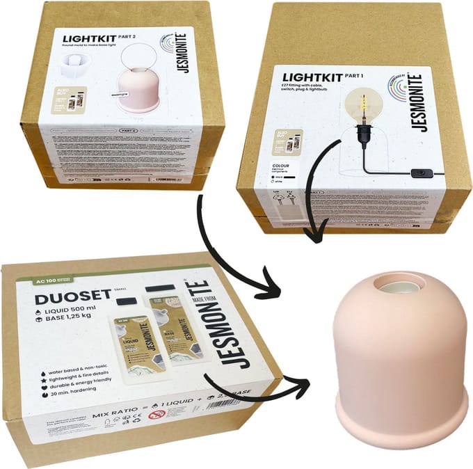 Jesmonite AC100 Light Kit Compleet Lamp Cilinder