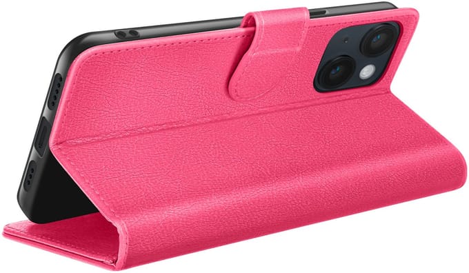 Zanae, Hoesje geschikt voor iPhone 14 Plus - Wallet Case & Magneetsluiting, Fuchsia