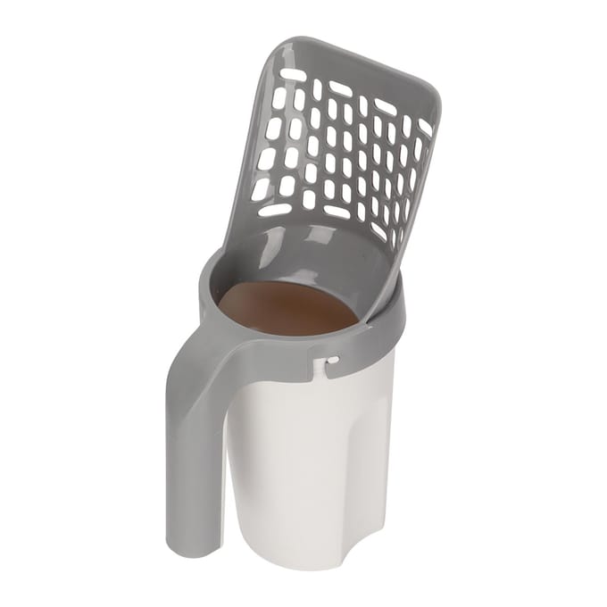 Kattenbakschep Afneembaar Lekdicht Multifunctioneel Geïntegreerde Kattenbakschep voor Katten Huisdieren white