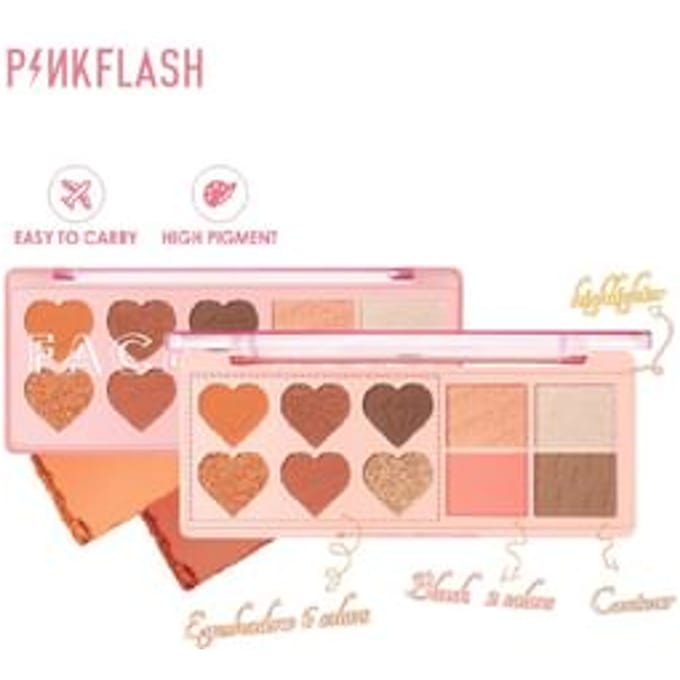 PINKFLASH - Highlighter Blusher Multi Palette - 3 Colors #2 Strawberry Ice