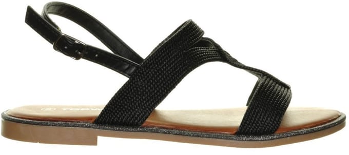 Fashion Sandalen Zwart Plat maat 37