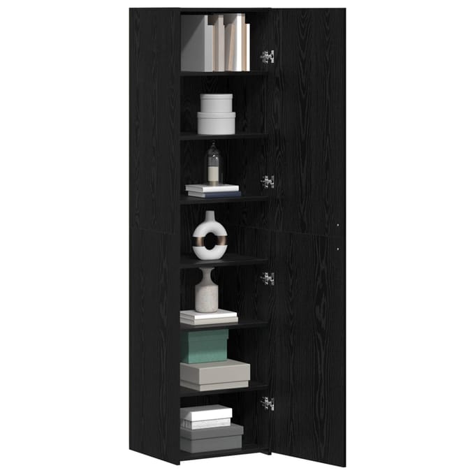 vidaXL - Highboard - Zwart - Eiken - 45 - x - 42,5 - x - 185 - cm