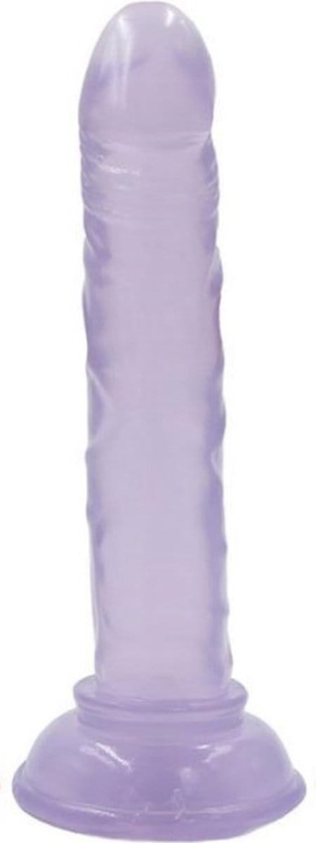 Nooitmeersaai - Siliconen mini dildo transparant zuignap - 12 cm