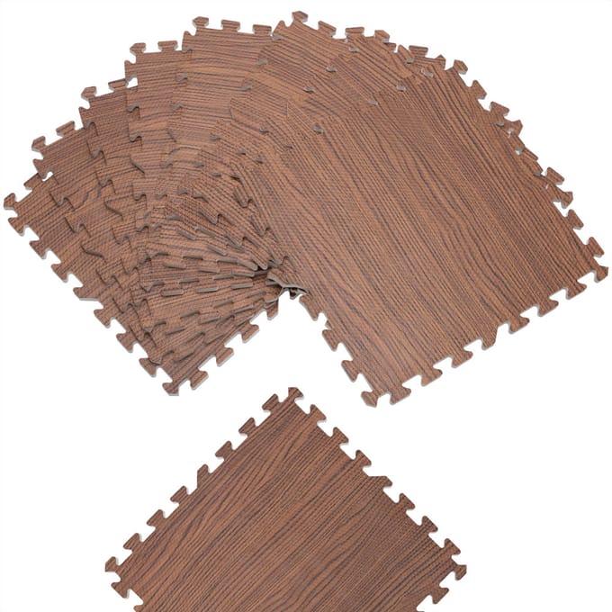 Puzzelmat Set van 8 – Vloerbescherming 45x45cm – Houtlook