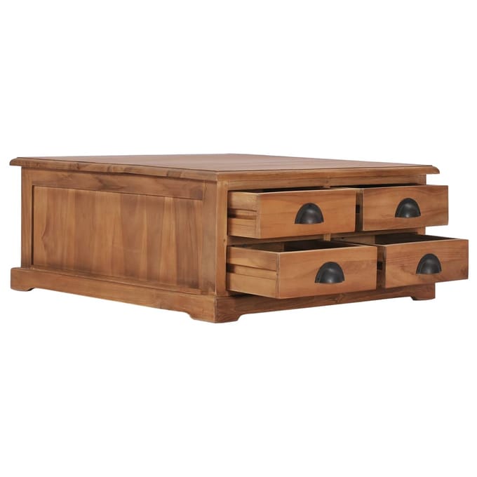 vidaXL - Salontafel - 68x68x30 - cm - massief - teakhout