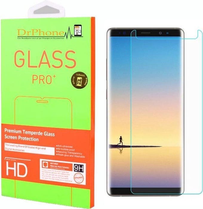 DrPhone Note 8 Glas - Glazen Screen protector - Tempered Glass 2.5D 9H (0.26mm)