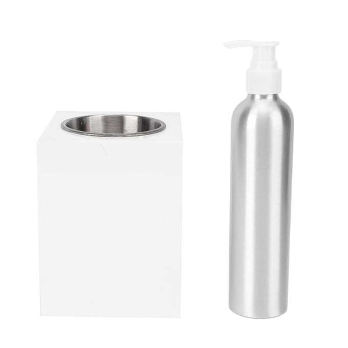 Enkele Fles Massageolie Verwarmer Roterende Temperatuurregeling Lotion Warmer met Eén Aluminium white