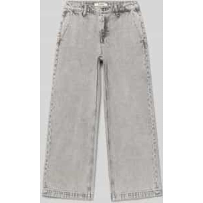Straight fit jeans met paspelzakken