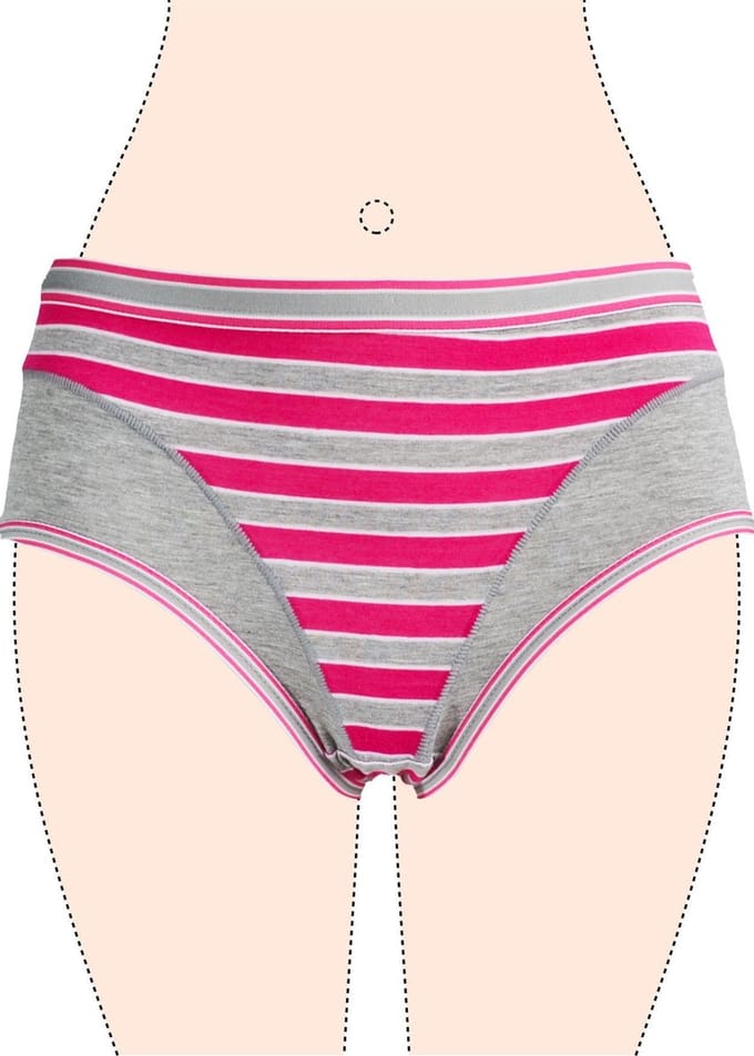 Dames slips 3 pack gestreept rood S