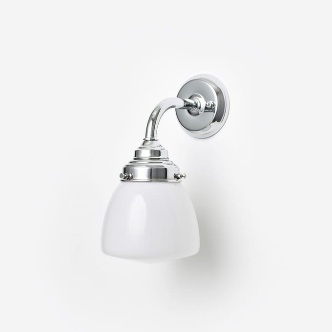 Wandlamp Schoolbol Small Curve Chroom - Art Deco Trade