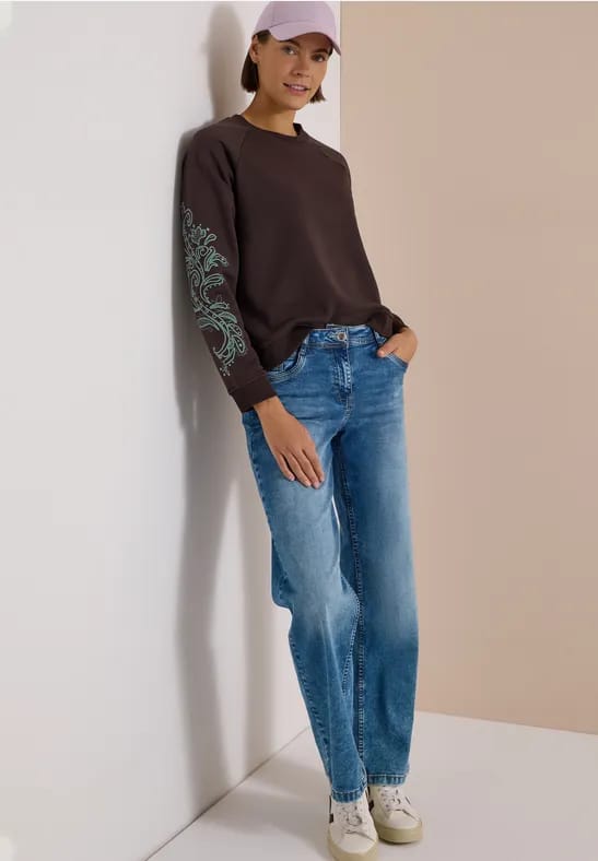 Sweatshirt met Artwork op de mouw