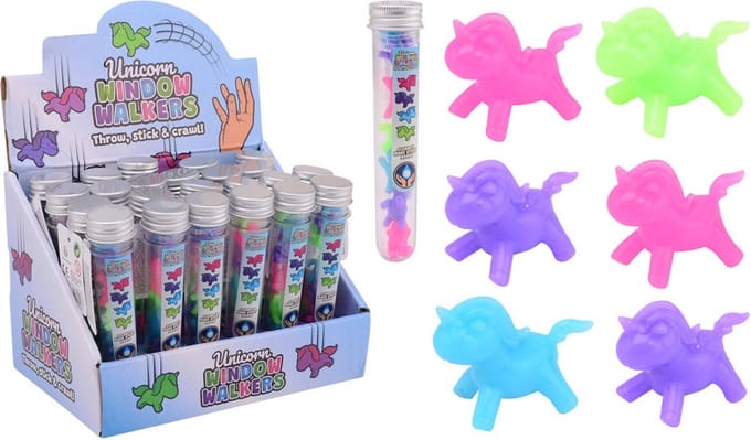Johntoy - Sticky Unicorn Window Runners in Tube 6 pcs