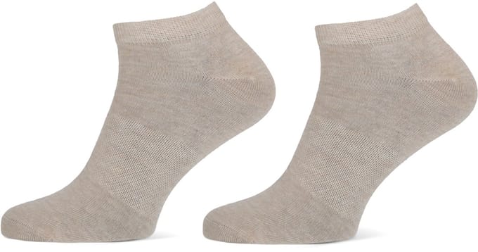 Basset - Unisex Bamboe Sneakersokken - 2-Pack - Maat 39/42 - Beige