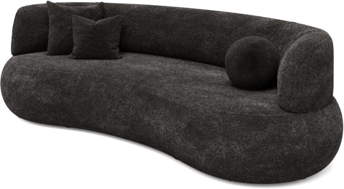 MASSIVMOEBEL24.DE 2-zitsbank donkergrijs 100% polyester 253x100x77 cm SOFAS gemonteerd