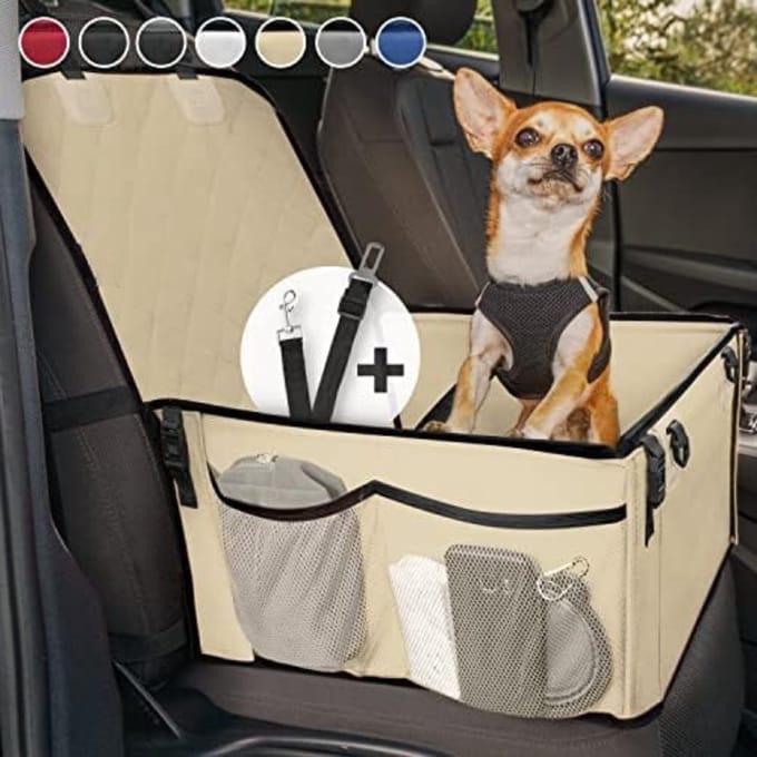 Hondenmand Auto Achterbank - Automand Hond - Beige