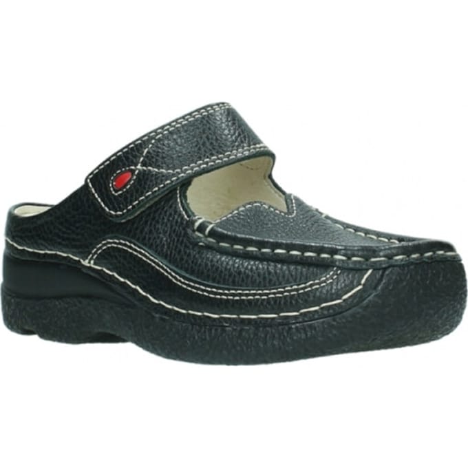 Wolky Dames Klompen 06227 Roll Slipper Zwart
