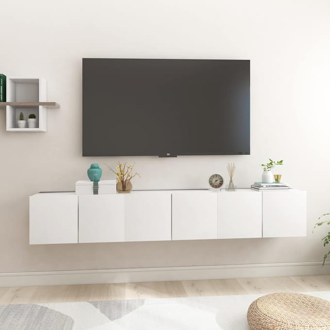 vidaXL - TV-hangkasten - 3 - st - 60x30x30 - cm - wit