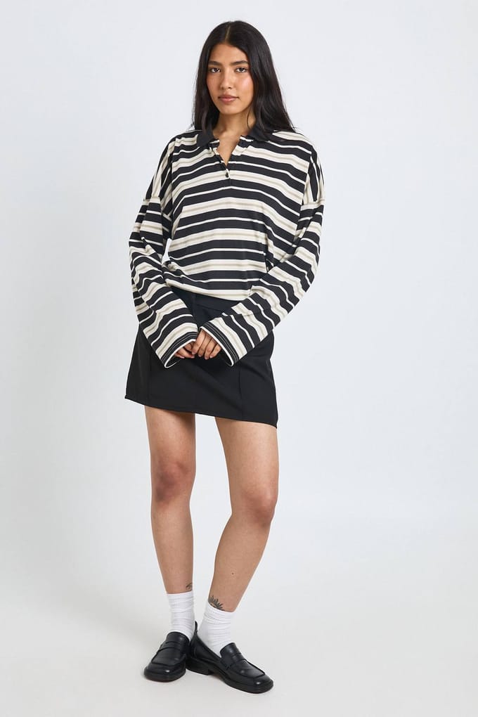 boohoo Dames Tall Skort Met Naaddetail En Getailleerde Pasvorm | Zwart | Maat: 46