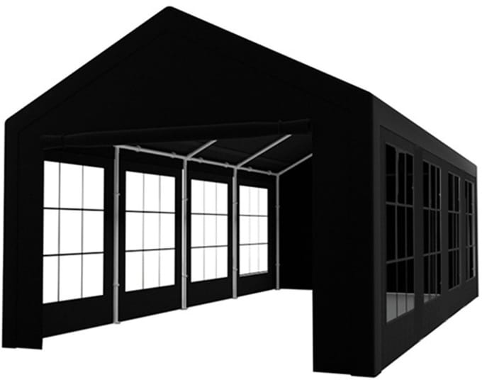 Partytent 4x8m zwart semi professioneel