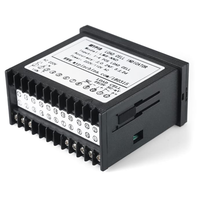 Digitale LED-displayweegschaal Weegcelindicator 1~4 Weegcelsignalen Ingang zwart