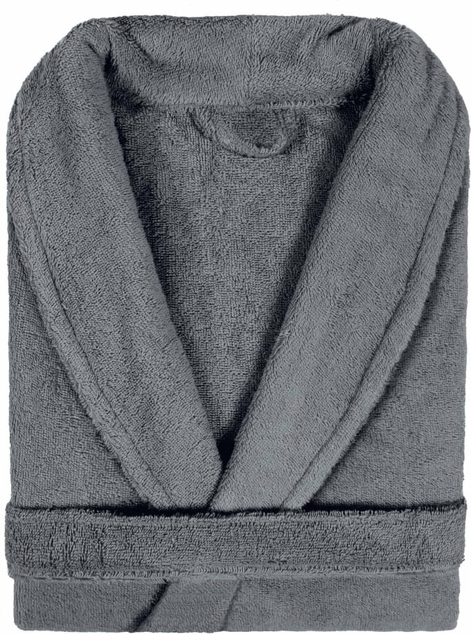 Badjas Badstof Uni Pure Royal met Shawlkraag maat M antraciet donkergrijs - 1 stuks