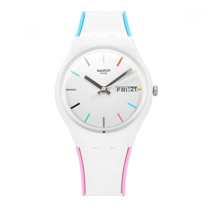 SWatch Gw708 Edgyline Public Urethaan Horloge GW708 white