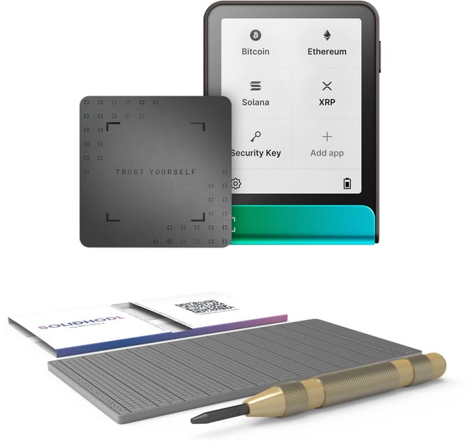 Ledger Flex + SOLIDHODL – Crypto Hardware Wallet met Touchscreen – 15.000+ Coins & NFT’s – Bluetooth, USB-C & NFC – Inclusief Ledger Recovery Key - Oxidate Green