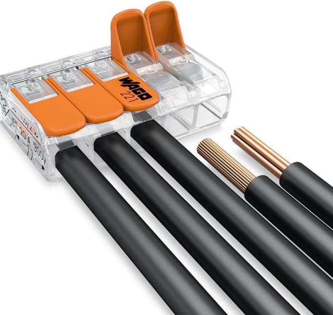 5 stuks WAGO Lasklem 221 Compact 5-voudig 0,2-4 mm²