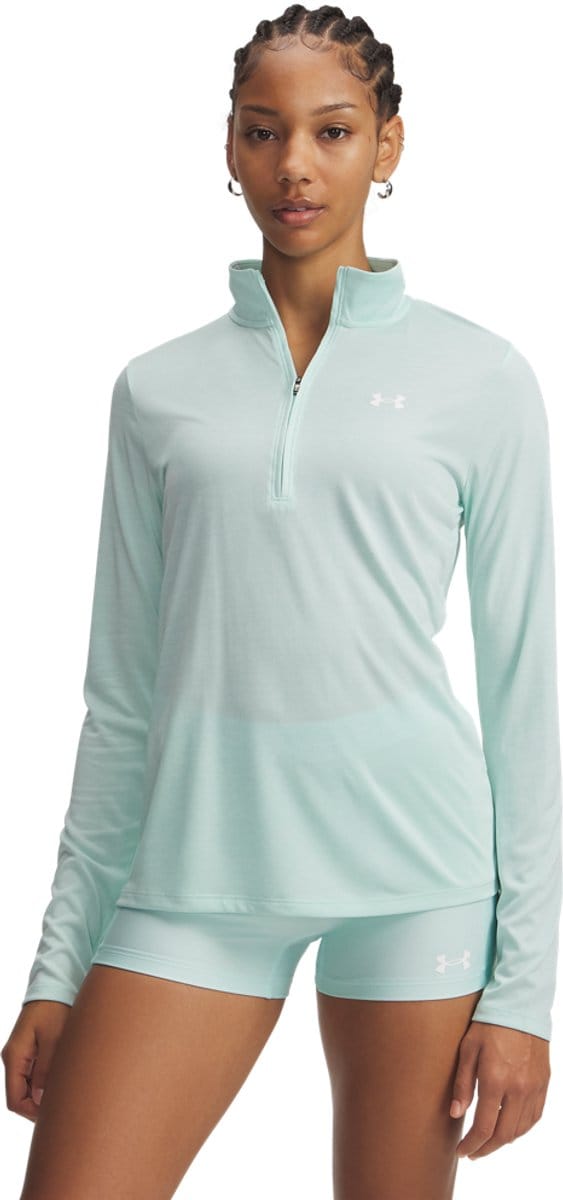 Under Armour Tech 1/2 Zip- Twist-GRN Dames Sporttrui - Refresh Mint - Wit