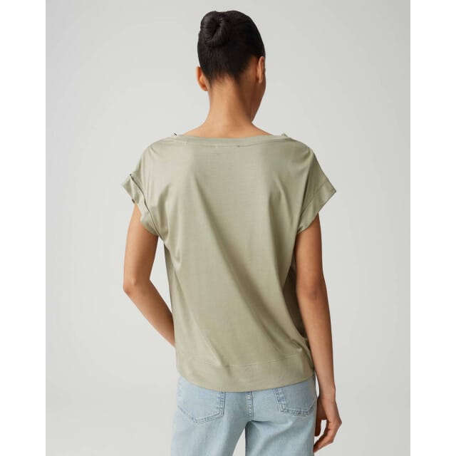 T-shirt met gefixeerde mouwomslag model 'Sosilla'