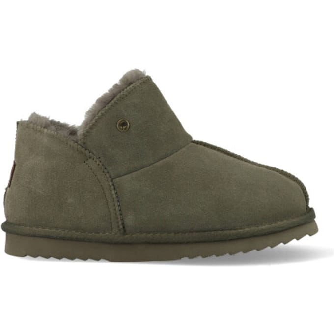 Warmbat Willow Women Suede Dames Sloffen - Olijfgroen - Maat 36