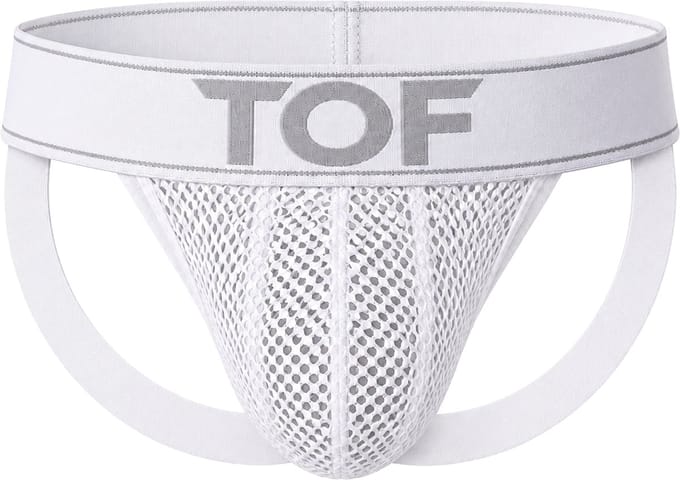 TOF Paris Mesh Jock White/White - MAAT S - Heren Ondergoed - Jockstrap voor Man - Mannen Jock
