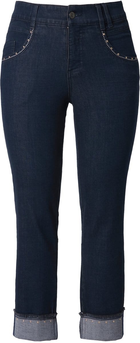 Laurasøn - Dames - Jeans slim fit - Donkerblauw denim - Maat 48