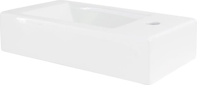 Rechthoekige wastafel zonder overloop 46x26x11 cm Wit keramiek LuxeBath