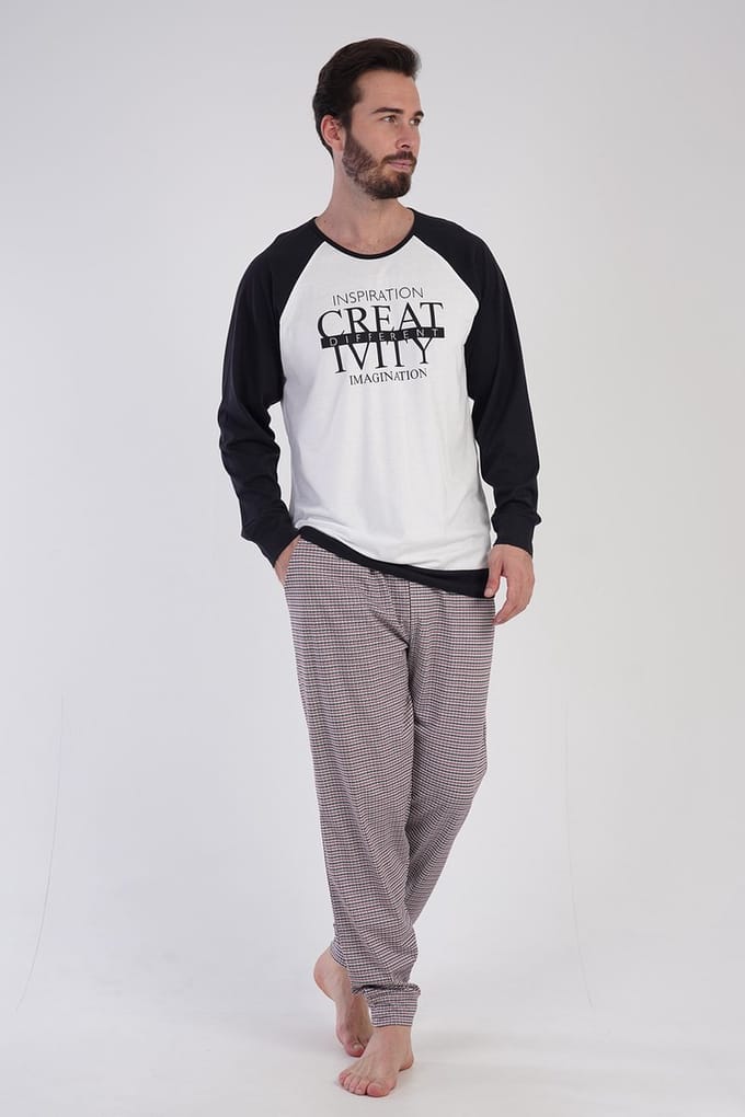 Vienetta - Heren Pyjama Set, Lange Mouwen - M