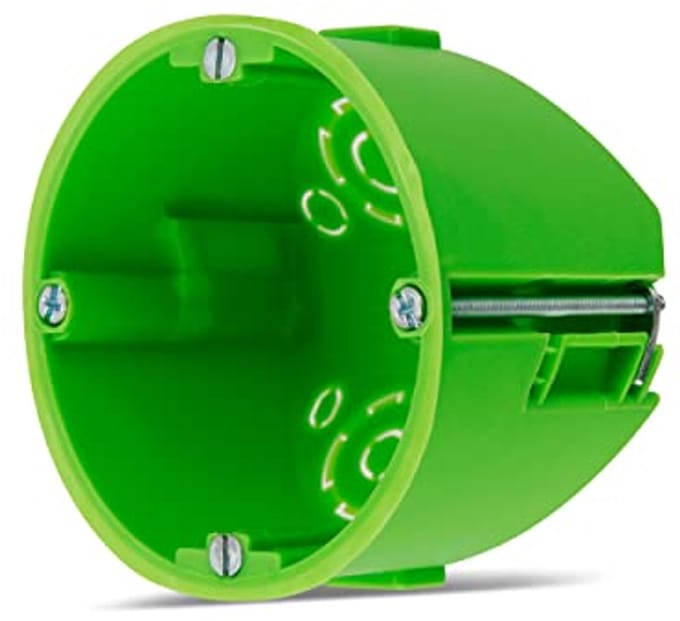 Hollewanddoos 10 stuks Ø 68 mm Diep 50 mm Schroeven Groen