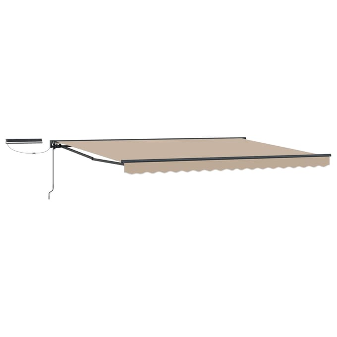 vidaXL - Elektrisch - Uitschuifbare - Zonneluifel - Beige - en - Antraciet - 4 - × - 3 - m