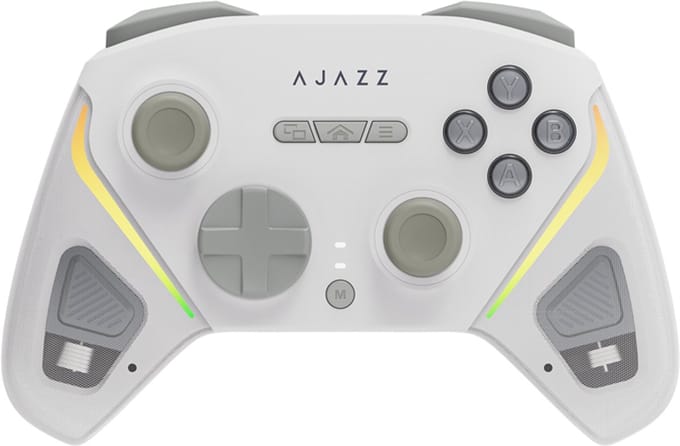 Ajazz GP100 Draadloze Controller voor Nintendo Switch, Switch 2 & PC - Hall Effect - Programmeerbare Knoppen - Oplaadbaar - Wit