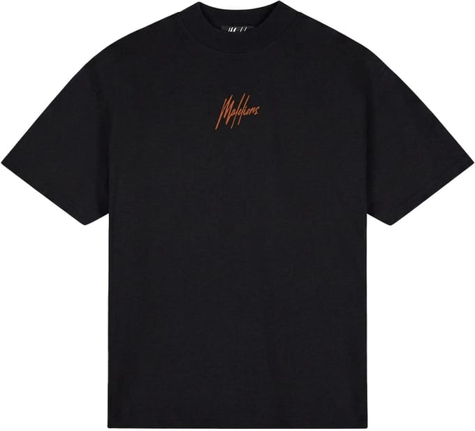 Malelions oversized striped signature t-shirt in de kleur zwart.
