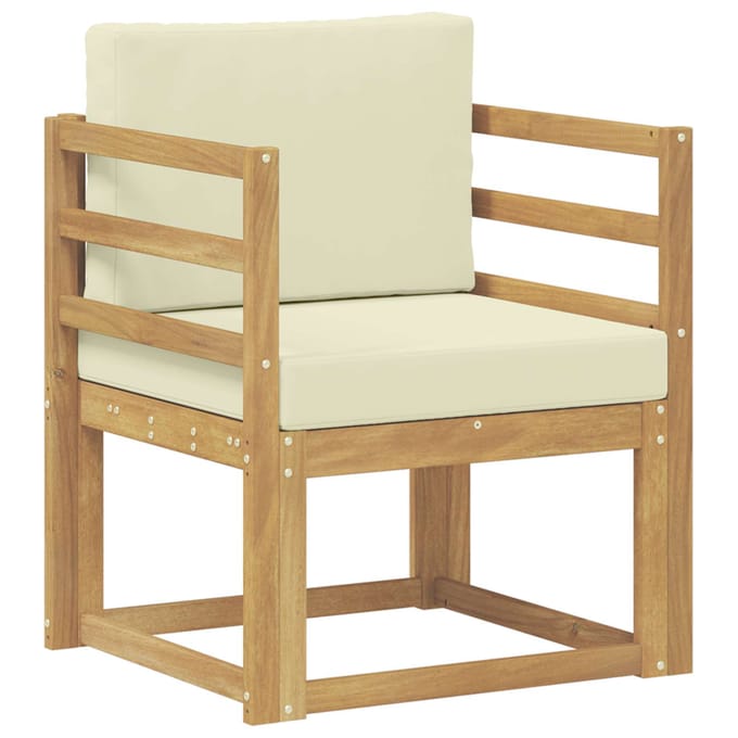 vidaXL - Buitensofa - Polyester - Wit - en - Crème