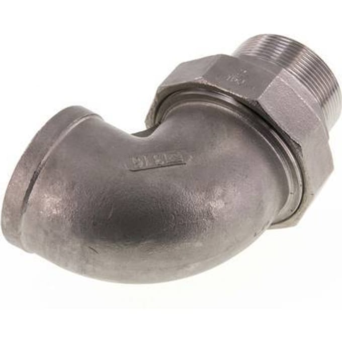 90° L-Koppeling Aansluiting 2'' Buitendraad R X Binnendraad Rp RVS Conische Seal 16bar