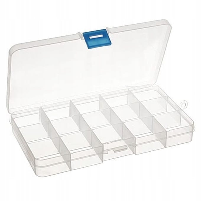 Kunststof Kralen Organizer 100x174mm - 15 Vakjes