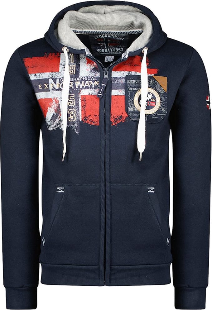 Fespote Vest Met Capuchon En Rits Blauw Geographical Norway - M