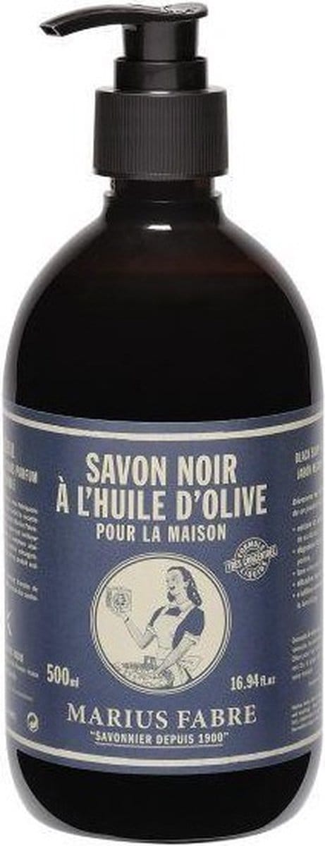 Zwarte Huishoudzeep (Olijfolie) - Marius Fabre 500 ml
